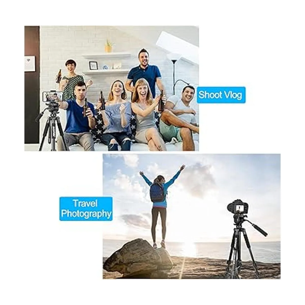 Trípode de cámara de 65 pulgadas Q310 ligero de viaje_7