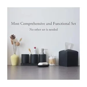 Bathroom Accessory Set 10 Piece Black Bathroom_2