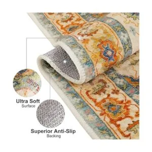 Alfombra bohemia de 3 x 5 pies lavable a máquina para_2