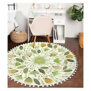 Uphome Alfombra redonda para dormitorio alfombra circular_6