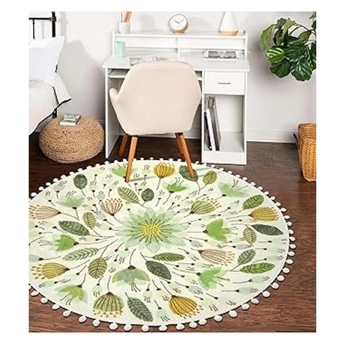 Uphome Alfombra redonda para dormitorio alfombra circular_6