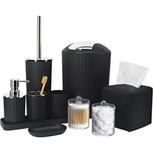 Bathroom Accessory Set 10 Piece Black Bathroom_1