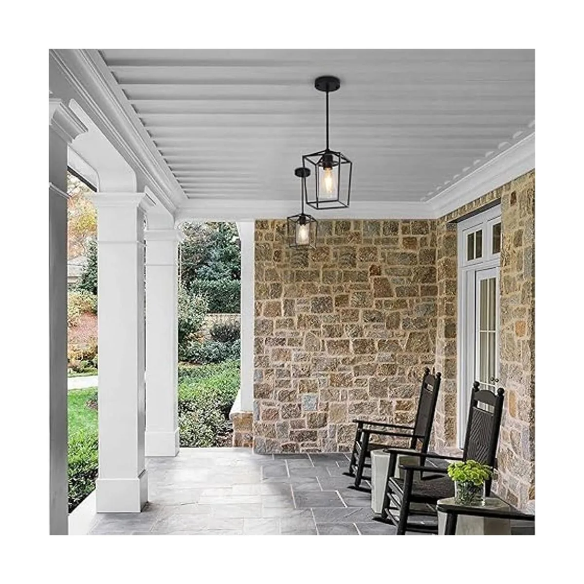 Iluminación colgante para isla de cocina jaula de hierro_3