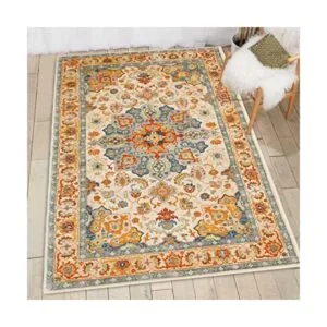 Alfombra bohemia de 3 x 5 pies lavable a máquina para_1