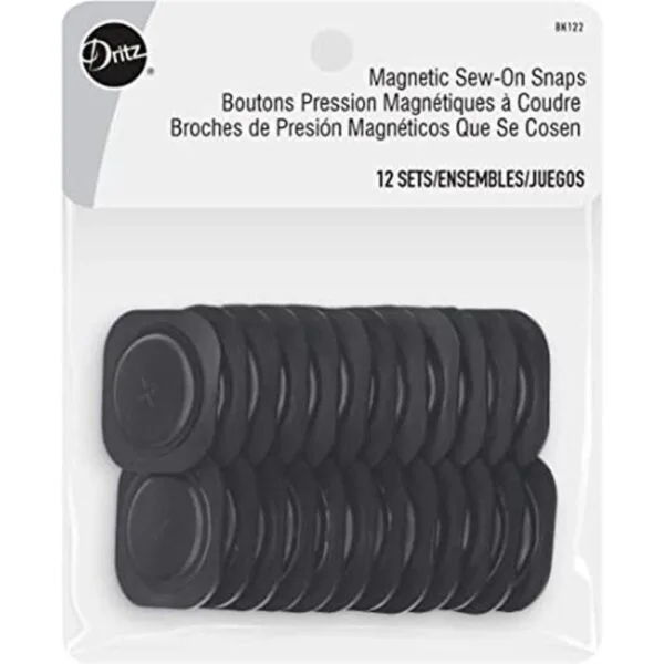 Dritz Cierre magnético cuadrado de plástico negro para_1