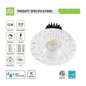ASD Iluminación empotrada LED sin recorte 3.5 pulgadas_2