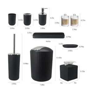 Bathroom Accessory Set 10 Piece Black Bathroom_7