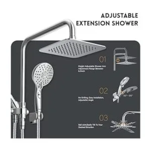 Ryamen Combo de cabezal de ducha doble cabezal de ducha_5