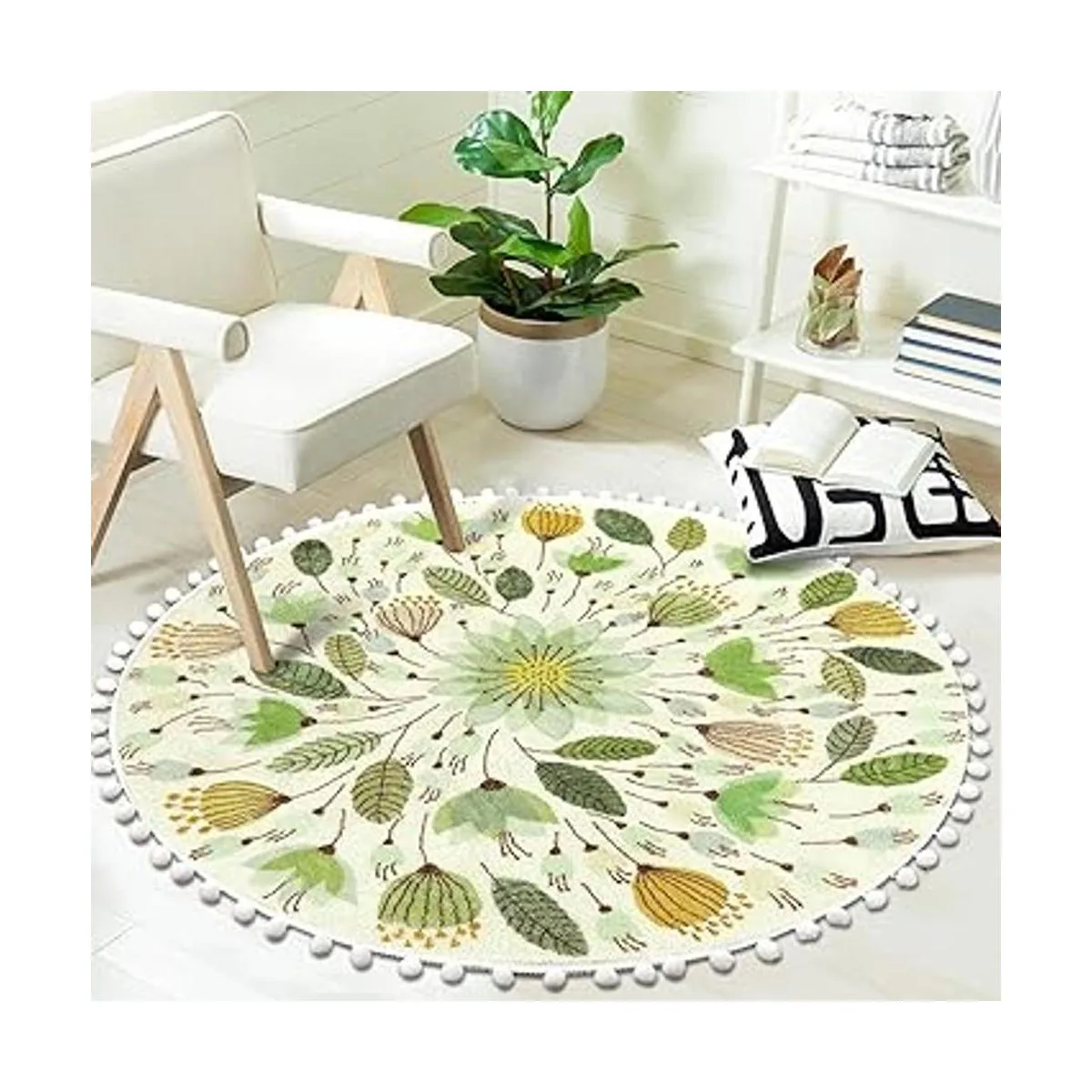 Uphome Alfombra redonda para dormitorio alfombra circular_5