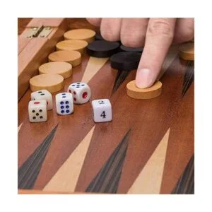 Set de juego de backgammon lacado con incrustaciones de_4