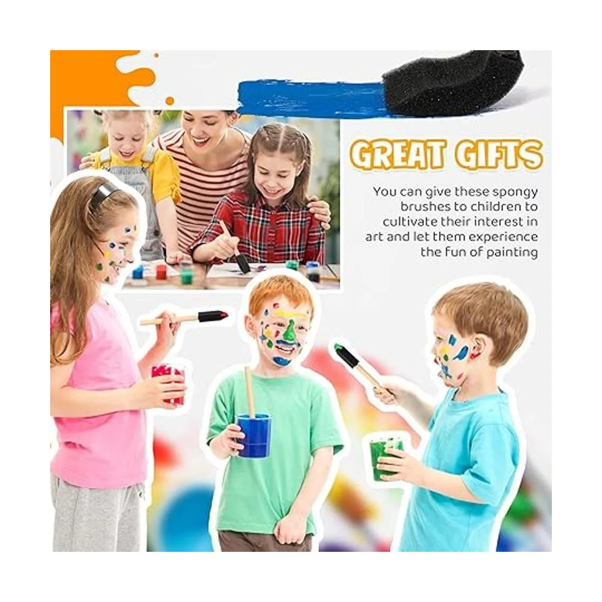 300 pinceles de esponja de 1 pulgada para pintar con_6