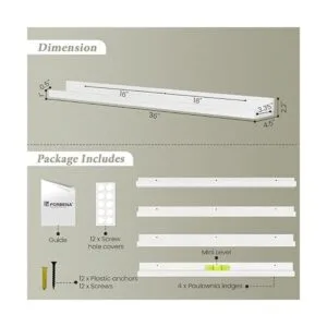 Estantería flotante blanca para niños juego de 4_7