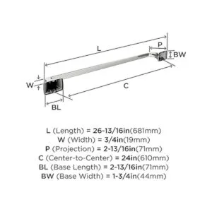 Barra de toalla Highland Ridge Chrome de transición de 24_6