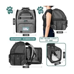 PetAmi Mochila para perros y gatos mochila expandible_2