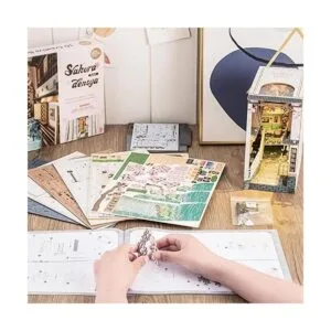 Rowood Kit de rincón de libros decoración de estantería_5