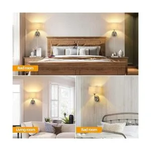 Plug in Wall Sconce with Dimmer Switch and USB Port1Light_6