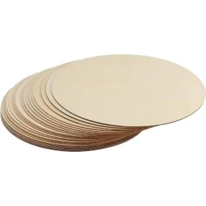 SEHOI Círculos redondos de madera 24 piezas de rebanadas_6