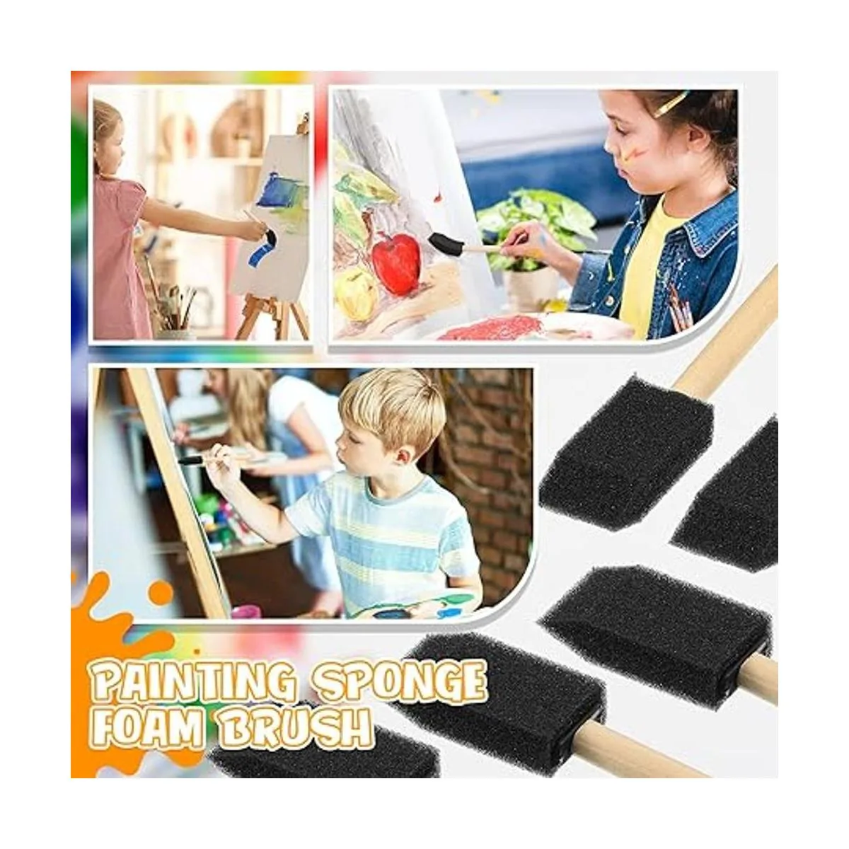 300 pinceles de esponja de 1 pulgada para pintar con_4