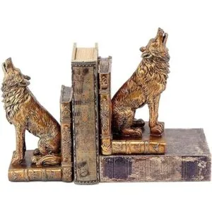 Bellaa 26362 Sujetalibros de lobo aullante de 9 pulgadas_2