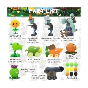 Maikerry Figuras de plantas y zombies juego de 12 figuras_2