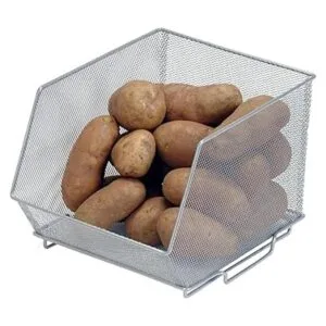 YBM HOME Contenedores de almacenamiento de malla apilable_2