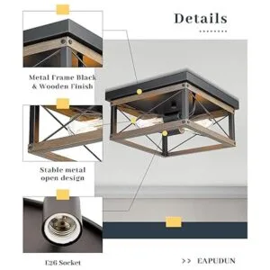 EAPUDUN FMA1384FBDT Lámpara de techo empotrada de 12_6