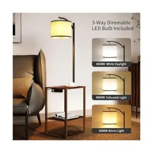 SUNMORY Lámpara de pie con mesa lámparas para sala de_2