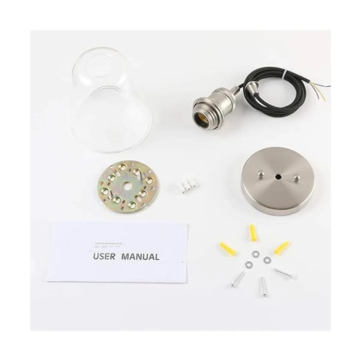 Yosoan Lámpara colgante industrial vintage con 1 luz_7