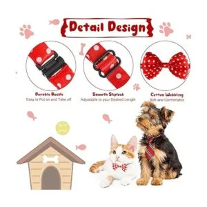 Juego de 60 corbatas ajustables para perros incluye 24_3