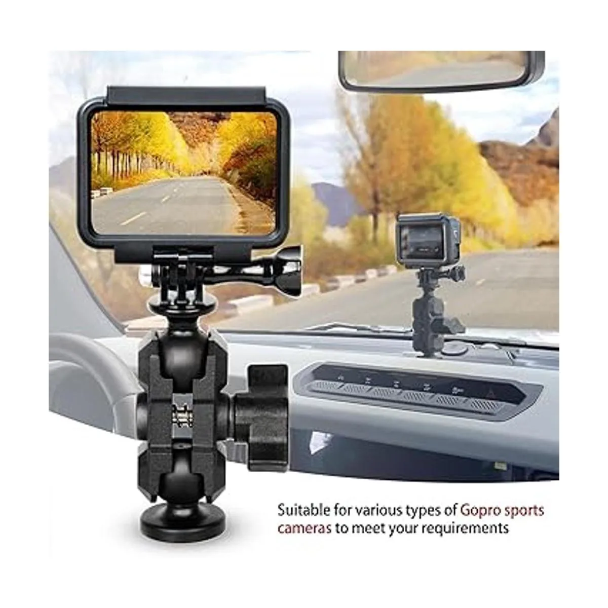 Bronco Phone Mount with Camera Mount2 Stage Ball Socket_5