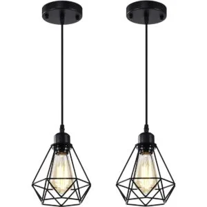 Juego de 2 lámparas colgantes de color negro lámparas_1