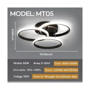 Lámpara de techo LED regulable de 55 W semiempotrada con_3