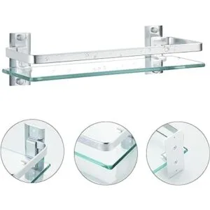 Paquete de 3 estantes de vidrio para baño vidrio templado_3