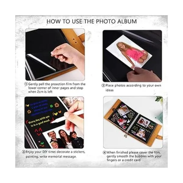 lbum de fotos de cuero autoadhesivas álbum de fotos de_6
