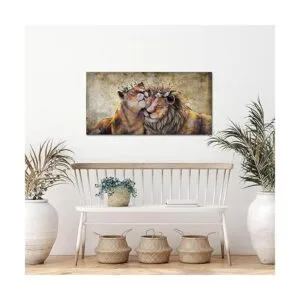 Canvbay Lienzo decorativo para pared diseño de león y_3