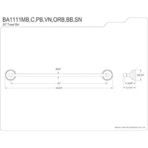 Kingston Brass BA1111C Victorian Toallero 24.0 in_5