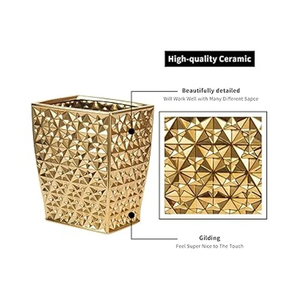 Cubo de basura rectangular de cerámica pequeño de 2.5_3