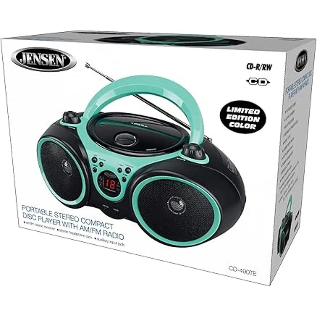 Jensen CD490TE Reproductor de CD estéreo portátil Boombox_6