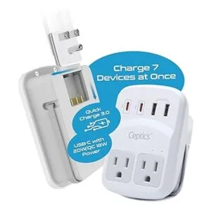 Kit de adaptador de viaje mundial de Ceptics 2 USBA_3