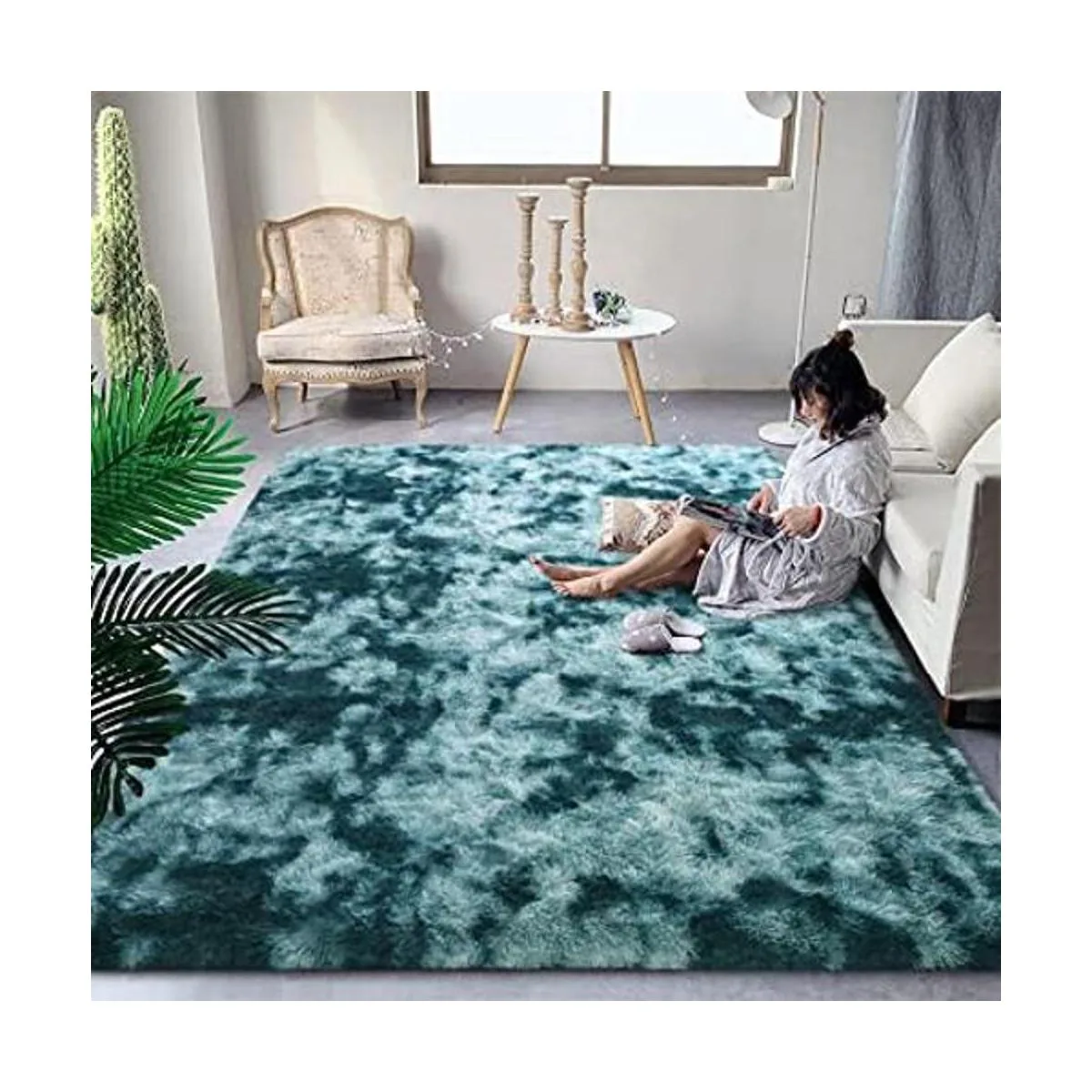 DweIke Alfombras de área suaves y esponjosas para sala de_1