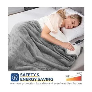 Sealy Manta eléctrica manta térmica de franela y sherpa_2