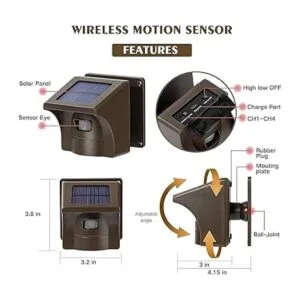 eMACROS Alarma de entrada inalámbrica solar de 12 milla_6