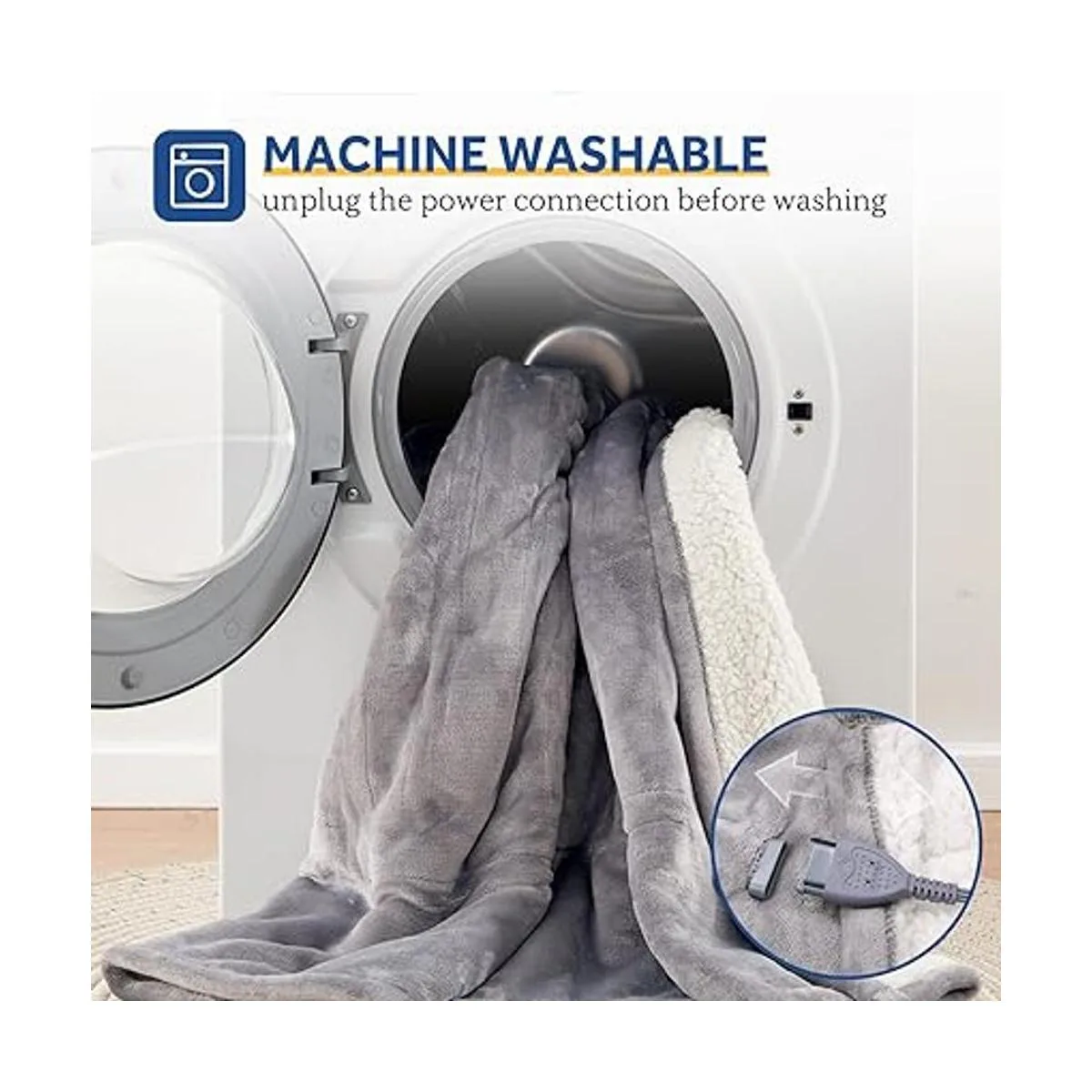 Sealy Manta eléctrica manta térmica de franela y sherpa_6