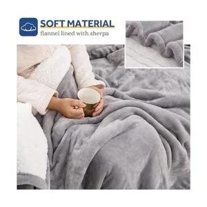 Sealy Manta eléctrica manta térmica de franela y sherpa_4