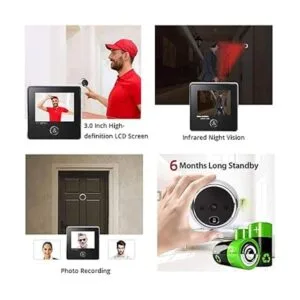 digitsea Visor de puerta de video de 1200 mAh con batería_3