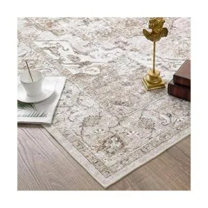 JINCHAN Alfombra persa de 4 x 6 pies estilo vintage_3