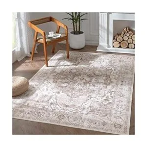 JINCHAN Alfombra persa de 4 x 6 pies estilo vintage_1