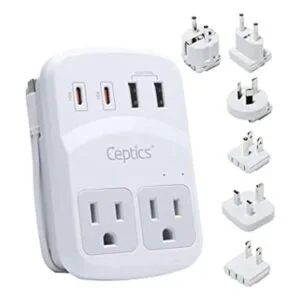 Kit de adaptador de viaje mundial de Ceptics 2 USBA_1