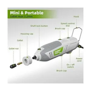 Huepar Tools Herramienta giratoria de 200 W kit de_2