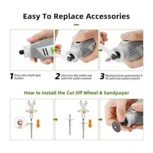 Huepar Tools Herramienta giratoria de 200 W kit de_5